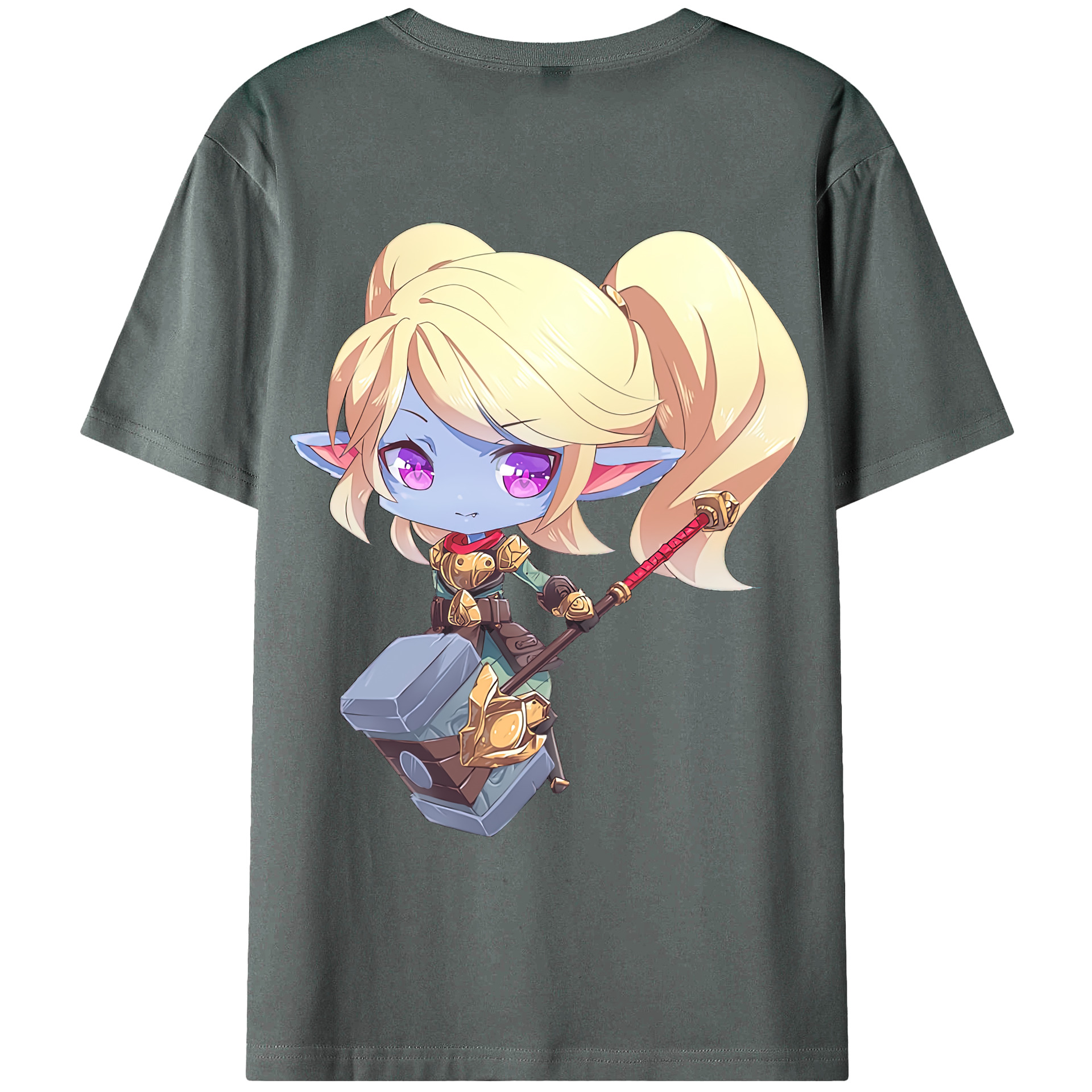 （画像用） リーグ・オブ・レジェンド League of Legends LOL 綿100％ メンズ半袖Tシャツ（バックプリント） 通気性
